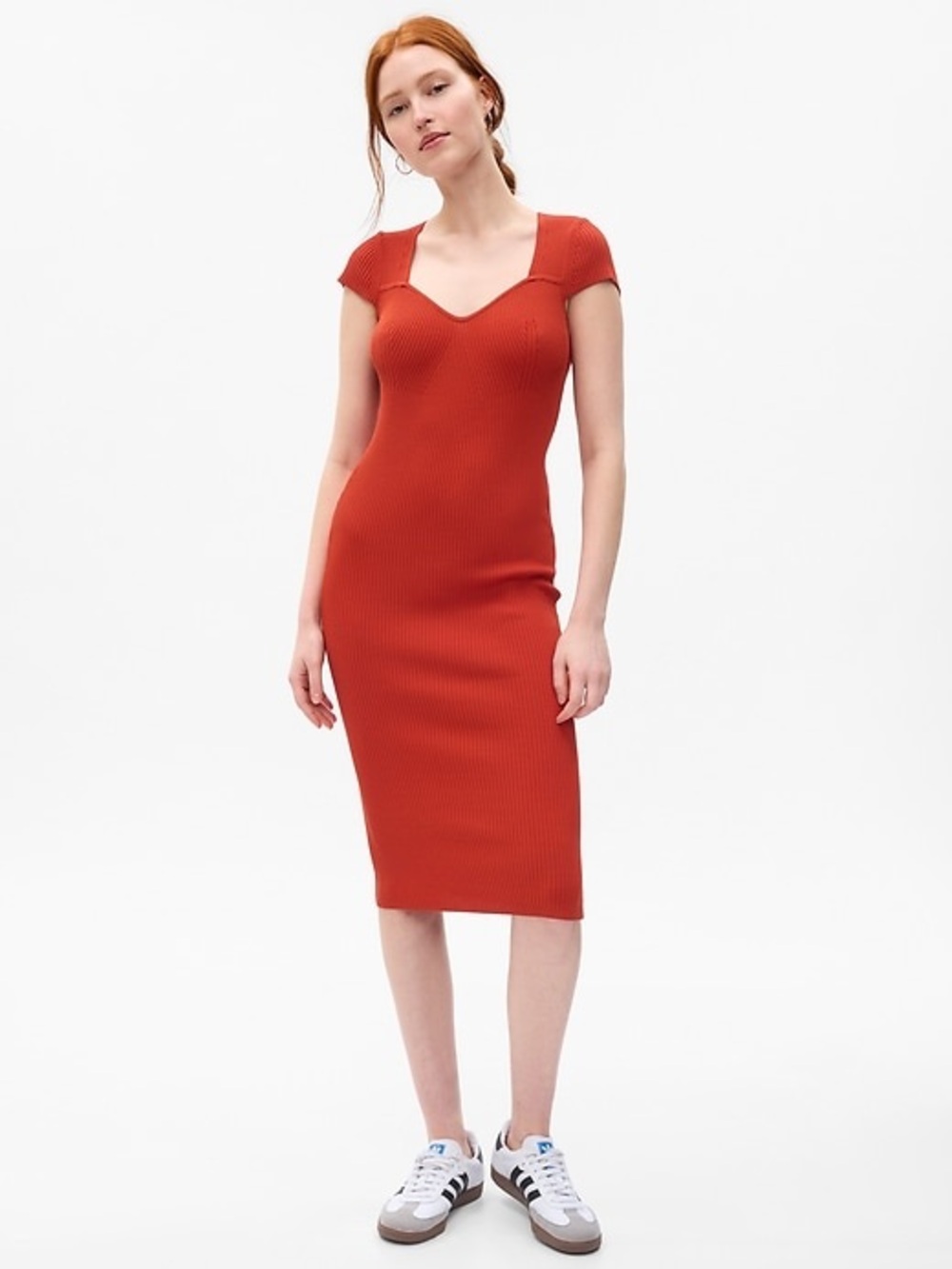 GAP Sweetheart Rib Midi Dress | Size: XS